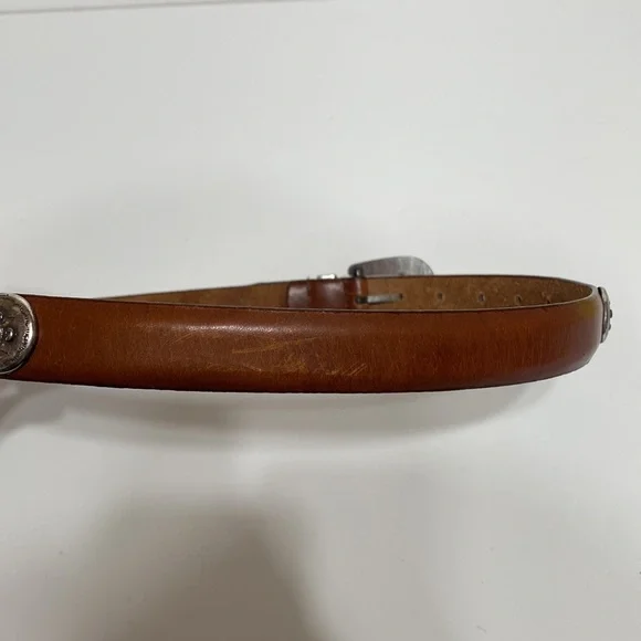 Vintage Kenneth Cole Western Style Leather Belt with Silver Buckle Detai… - Picture 11 of 14